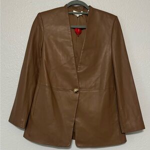 Vince Brown Leather Women's Jacket